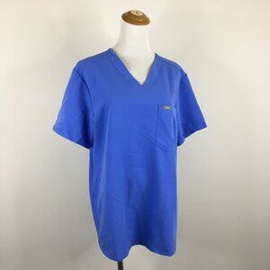 FIGS Blue Catarina One Pocket Short Sleeve Scrubs Shirt